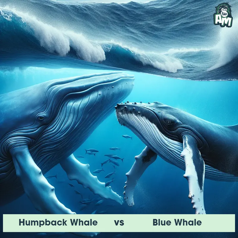 Humpback Whale vs Blue Whale, Battle, Blue Whale On The Offense - Animal Matchup