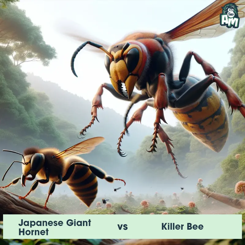 Japanese Giant Hornet vs Killer Bee, Chase, Japanese Giant Hornet On The Offense - Animal Matchup