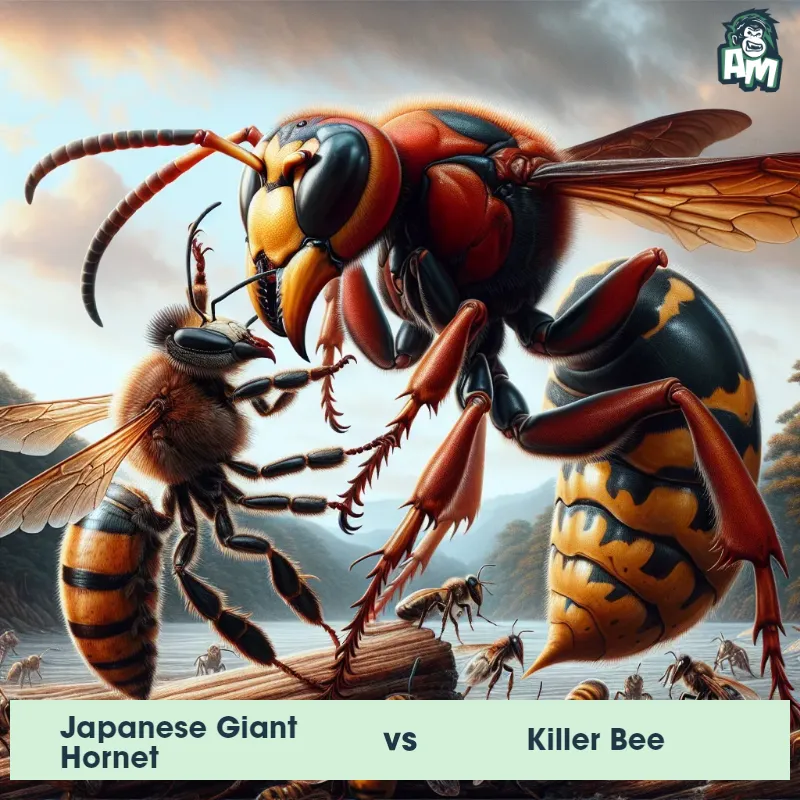 Japanese Giant Hornet vs Killer Bee, Fight, Japanese Giant Hornet On The Offense - Animal Matchup