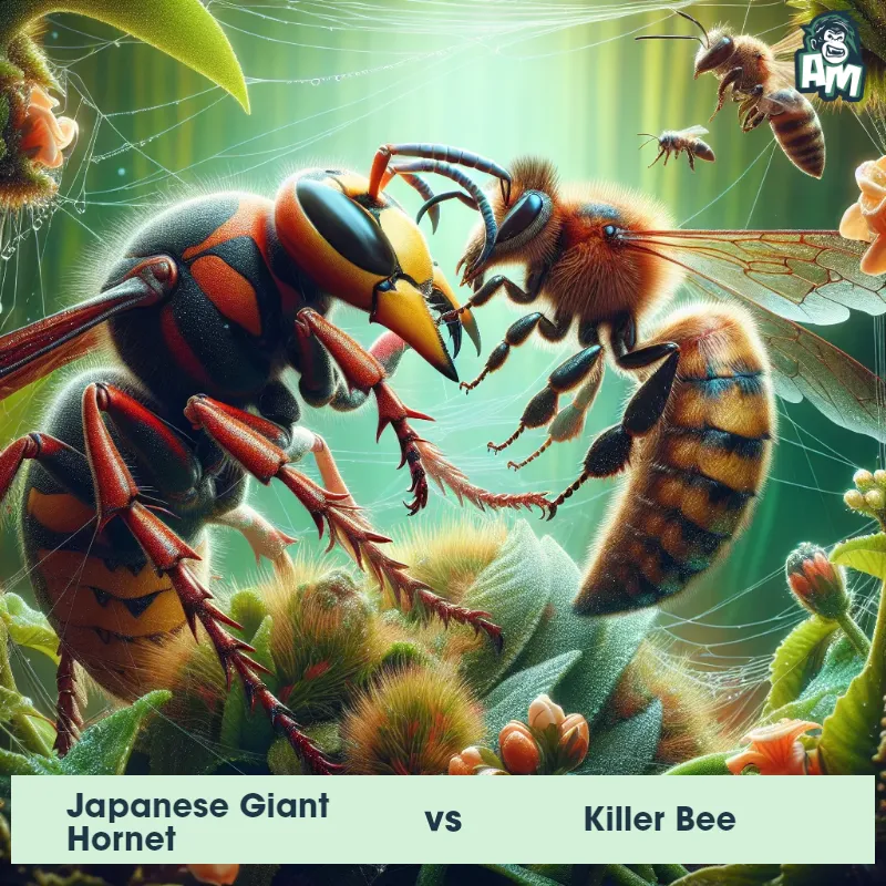 Japanese Giant Hornet vs Killer Bee, Fight, Killer Bee On The Offense - Animal Matchup