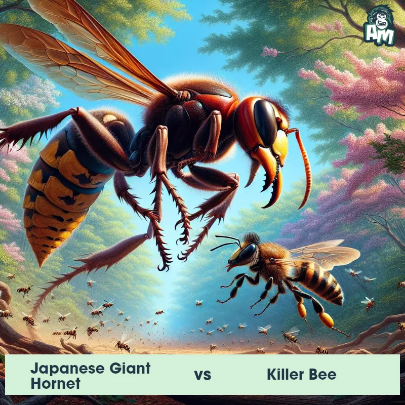 Japanese Giant Hornet vs Killer Bee, Race, Japanese Giant Hornet On The Offense - Animal Matchup