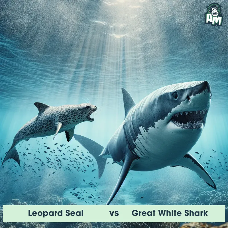 Leopard Seal vs Great White Shark, Battle, Great White Shark On The Offense - Animal Matchup