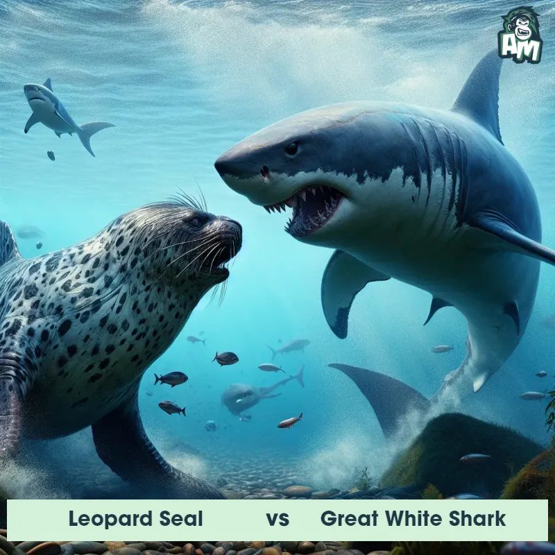 Leopard Seal vs Great White Shark, Battle, Leopard Seal On The Offense - Animal Matchup