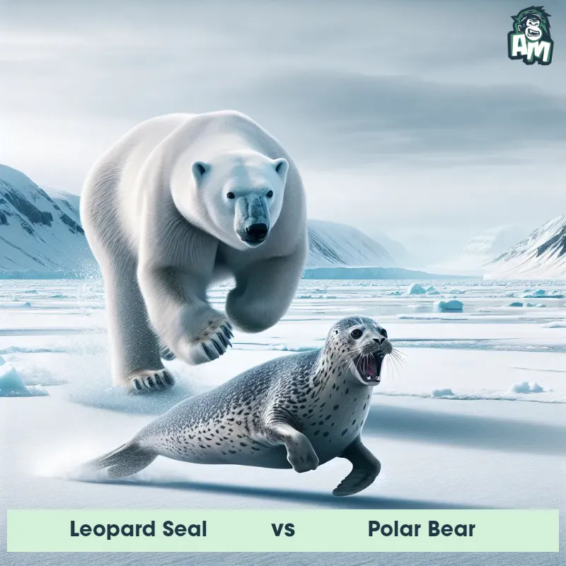Leopard Seal vs Polar Bear, Chase, Polar Bear On The Offense - Animal Matchup