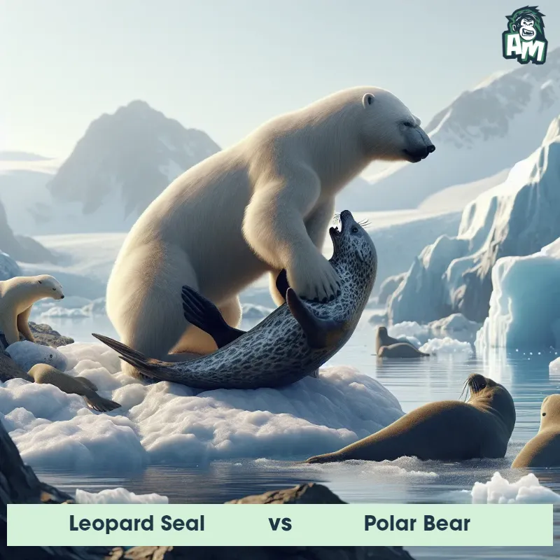 Leopard Seal vs Polar Bear, Wrestling, Polar Bear On The Offense - Animal Matchup