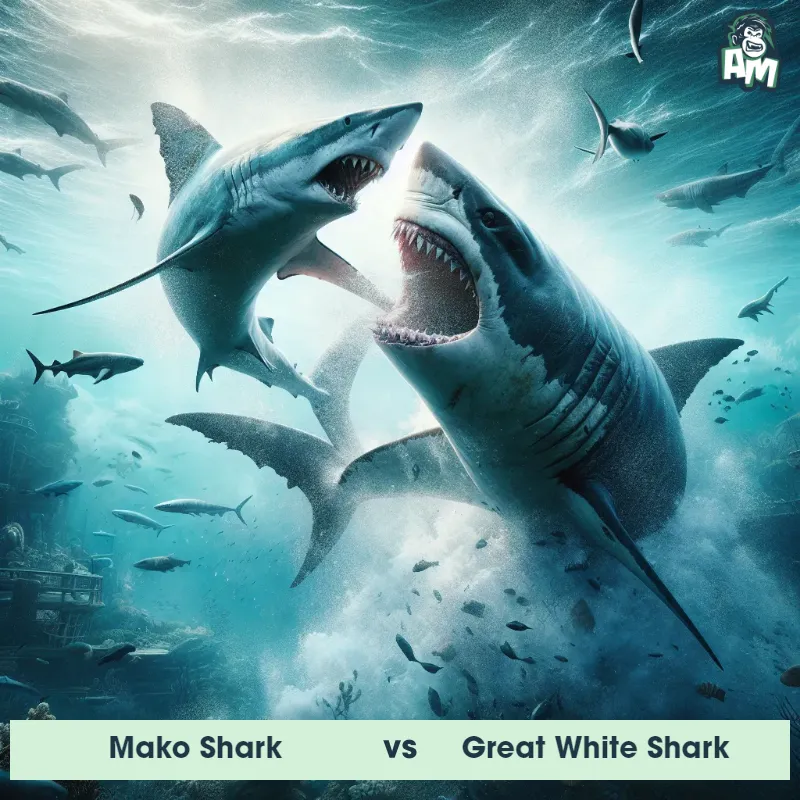 Mako Shark vs Great White Shark, Battle, Great White Shark On The Offense - Animal Matchup