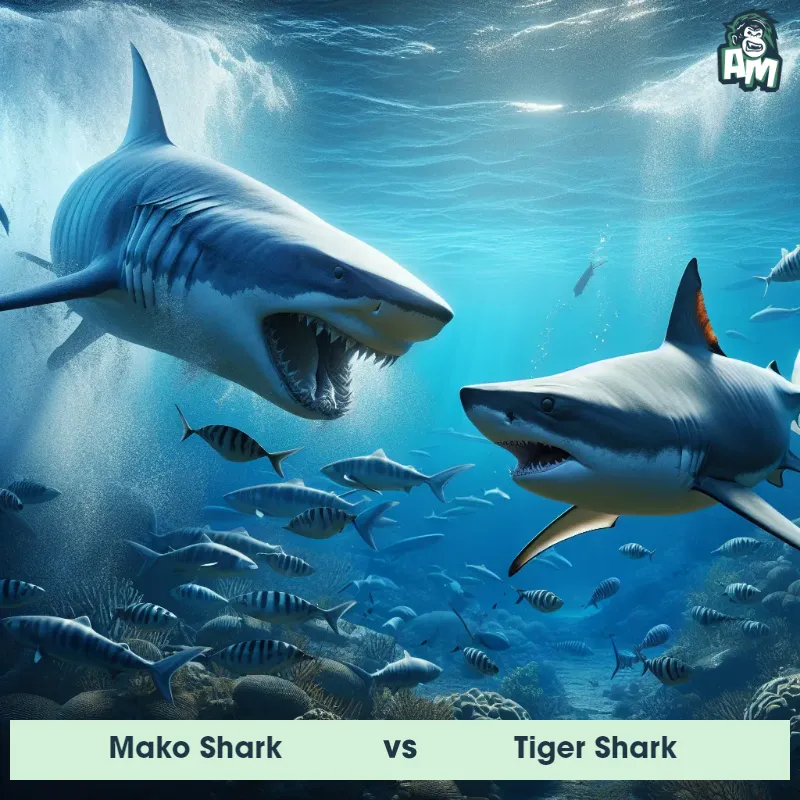 Mako Shark vs Tiger Shark, Chase, Tiger Shark On The Offense - Animal Matchup