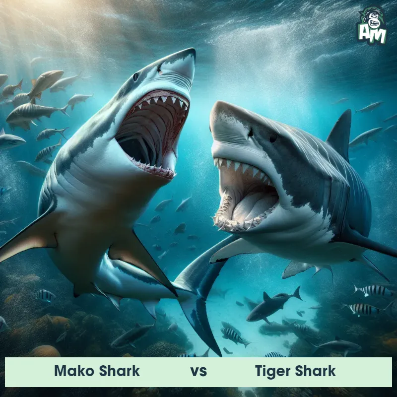 Mako Shark vs Tiger Shark, Screaming, Tiger Shark On The Offense - Animal Matchup