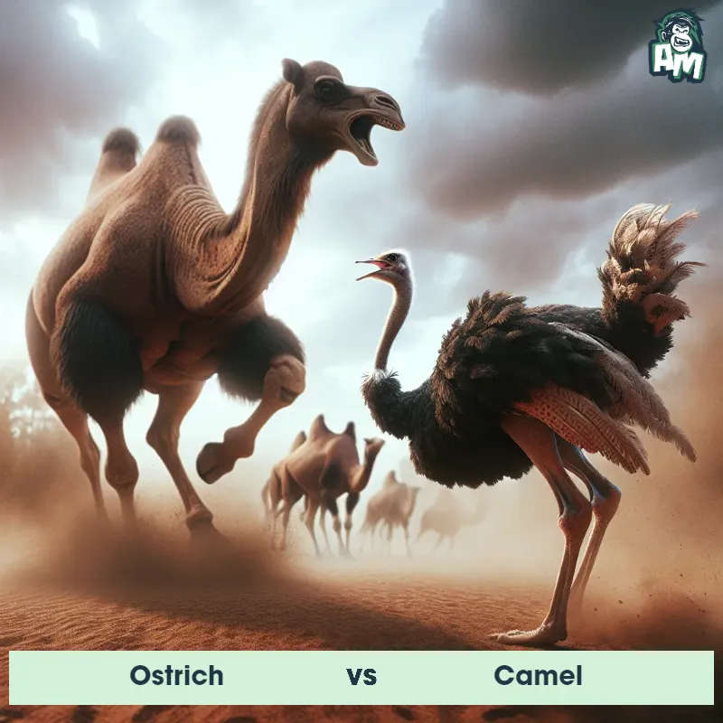 Ostrich vs Camel, Battle, Camel On The Offense - Animal Matchup