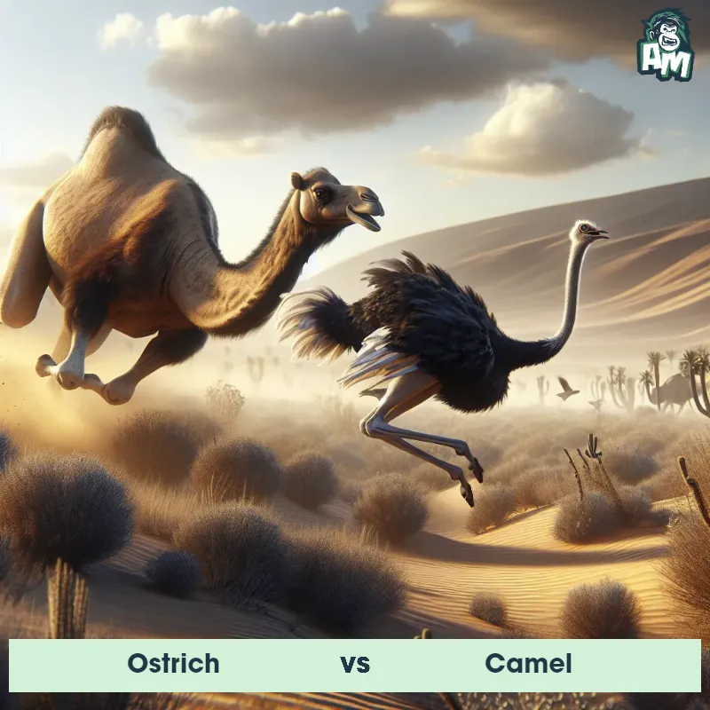 Ostrich vs Camel, Chase, Camel On The Offense - Animal Matchup