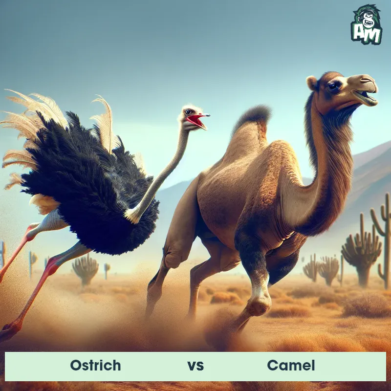 Ostrich vs Camel, Chase, Ostrich On The Offense - Animal Matchup