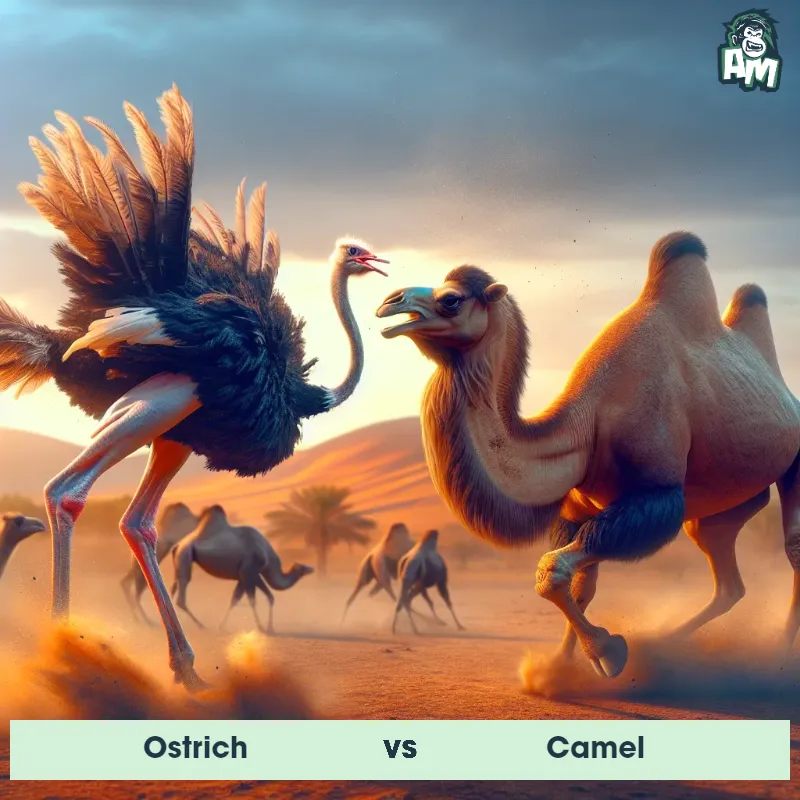 Ostrich vs Camel, Screaming, Ostrich On The Offense - Animal Matchup