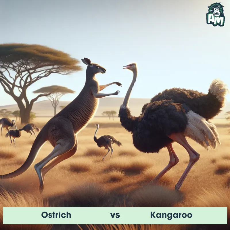 Ostrich vs Kangaroo, Battle, Kangaroo On The Offense - Animal Matchup