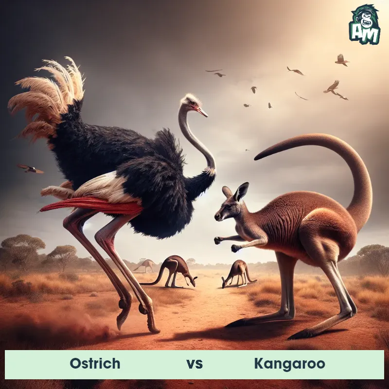 Ostrich vs Kangaroo, Battle, Ostrich On The Offense - Animal Matchup