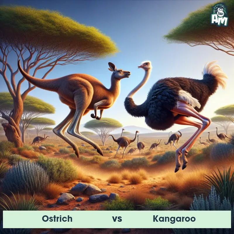Ostrich vs Kangaroo, Race, Kangaroo On The Offense - Animal Matchup