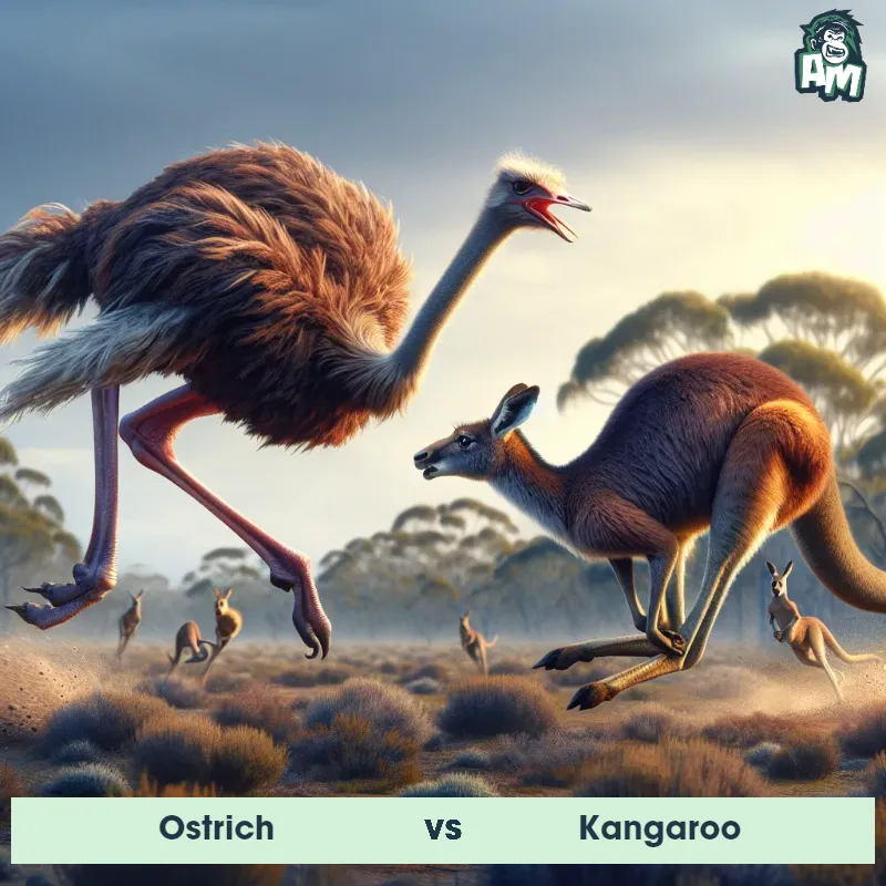 Ostrich vs Kangaroo, Race, Ostrich On The Offense - Animal Matchup