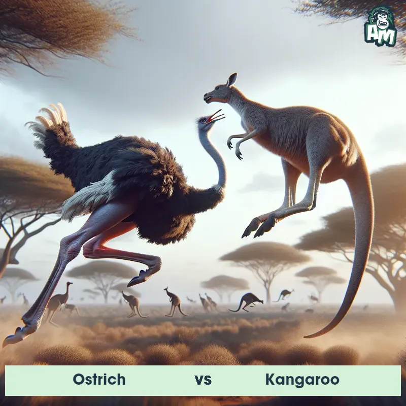 Ostrich vs Kangaroo, Wrestling, Ostrich On The Offense - Animal Matchup