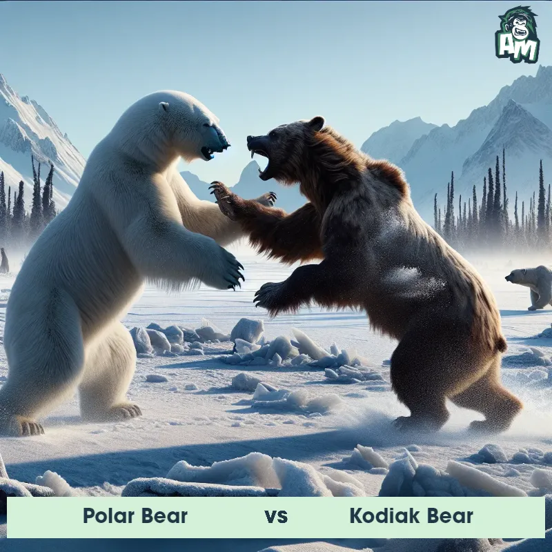 Polar Bear vs Kodiak Bear, Battle, Kodiak Bear On The Offense - Animal Matchup