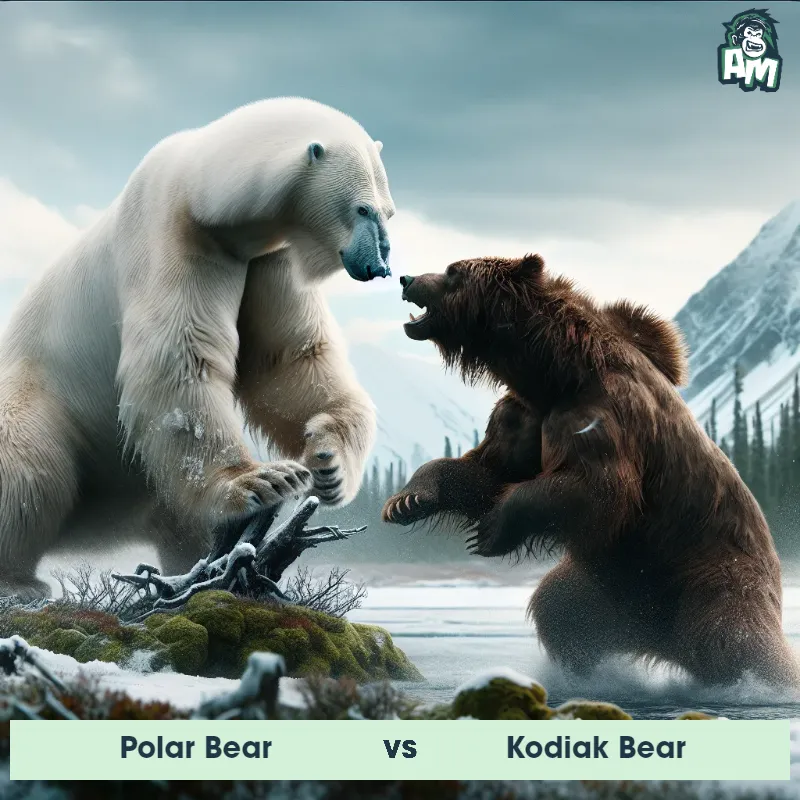 Polar Bear vs Kodiak Bear, Battle, Polar Bear On The Offense - Animal Matchup