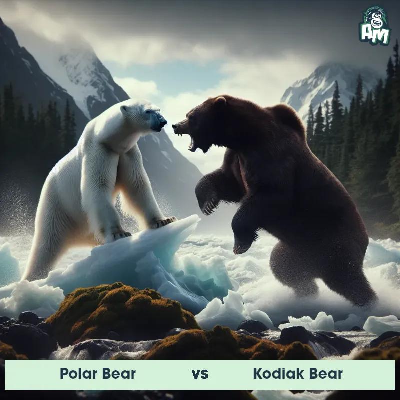 Polar Bear vs Kodiak Bear, Fight, Polar Bear On The Offense - Animal Matchup