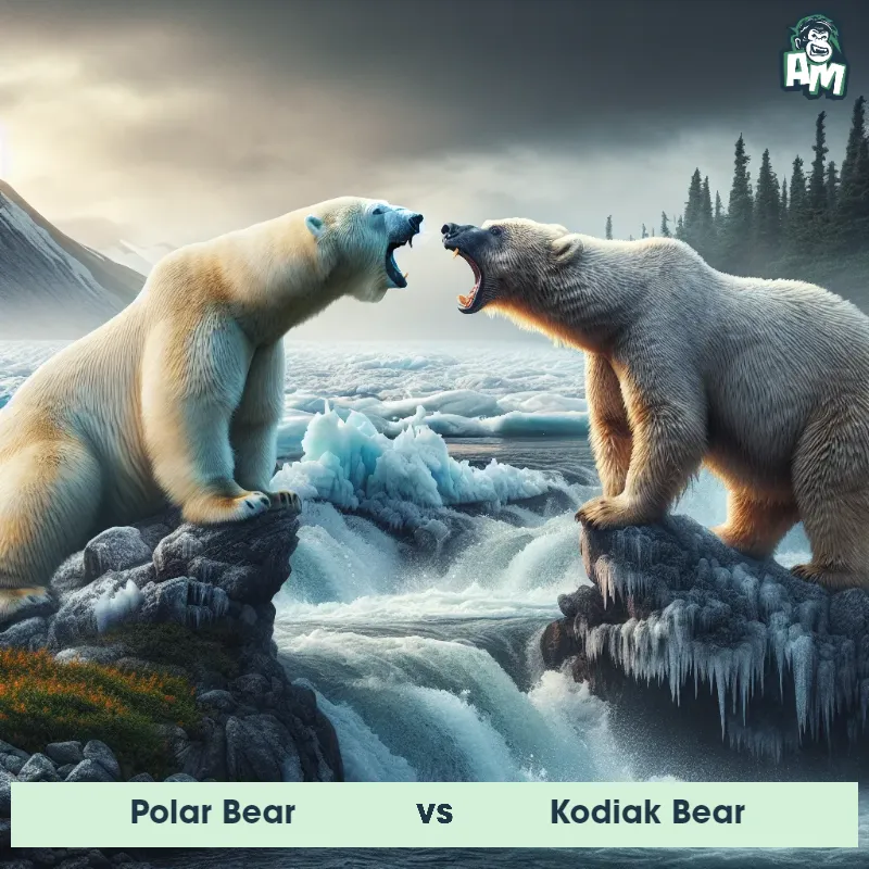 Polar Bear vs Kodiak Bear, Screaming, Kodiak Bear On The Offense - Animal Matchup