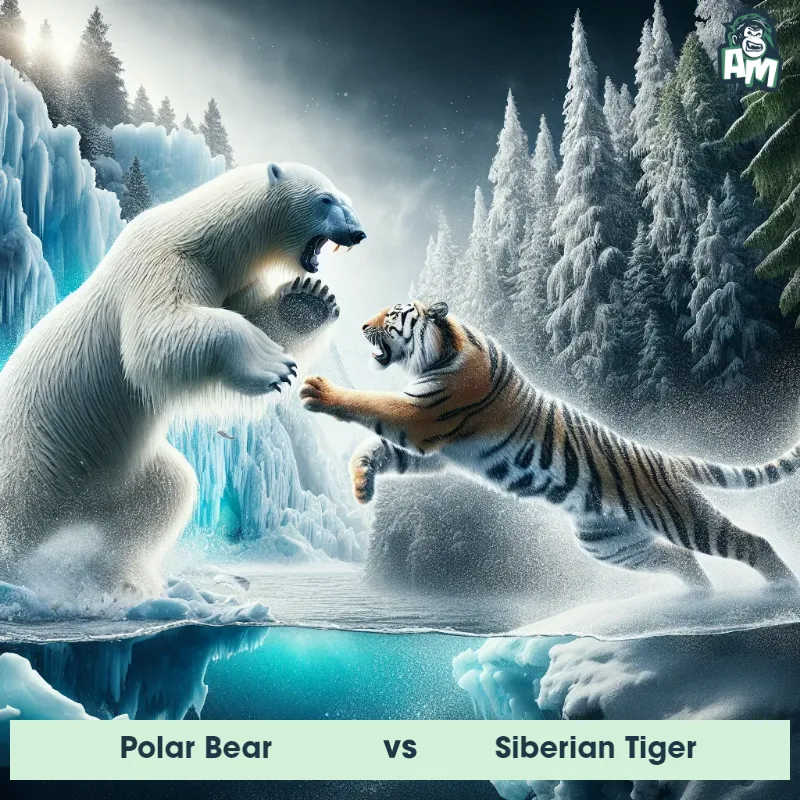 Polar Bear vs Siberian Tiger, Battle, Polar Bear On The Offense - Animal Matchup