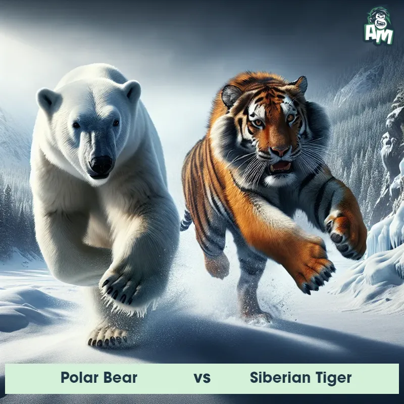 Polar Bear vs Siberian Tiger, Chase, Siberian Tiger On The Offense - Animal Matchup