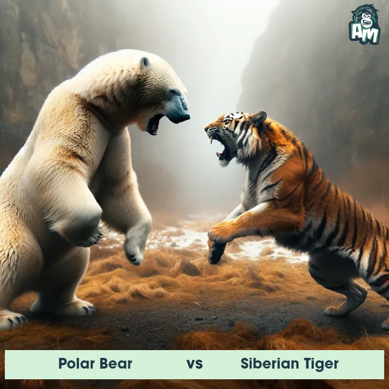 Polar Bear vs Siberian Tiger, Fight, Polar Bear On The Offense - Animal Matchup