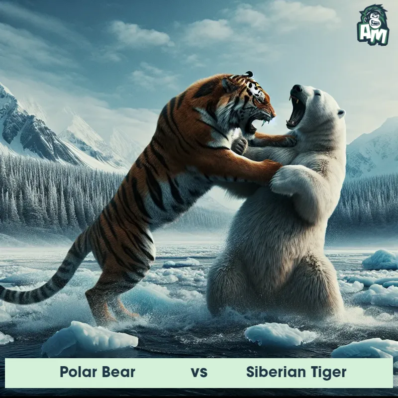 Polar Bear vs Siberian Tiger, Fight, Siberian Tiger On The Offense - Animal Matchup