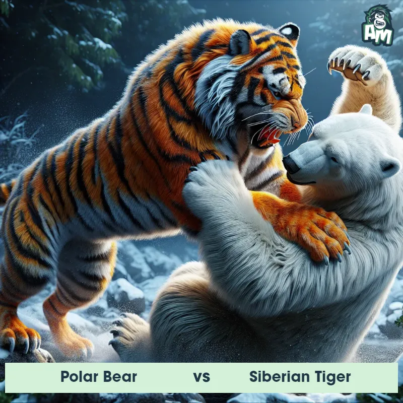 Polar Bear vs Siberian Tiger, Wrestling, Siberian Tiger On The Offense - Animal Matchup