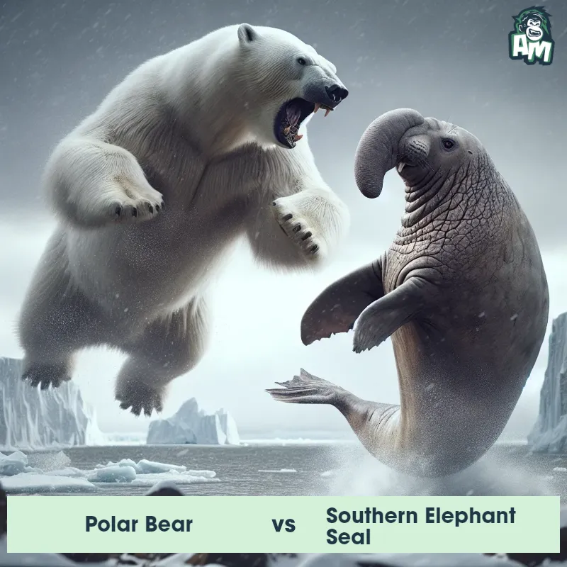 Polar Bear vs Southern Elephant Seal, Battle, Polar Bear On The Offense - Animal Matchup