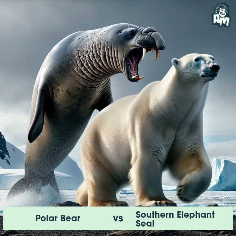 Polar Bear vs Southern Elephant Seal, Chase, Southern Elephant Seal On The Offense - Animal Matchup