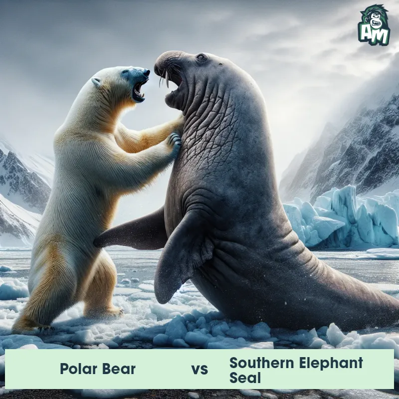 Polar Bear vs Southern Elephant Seal, Fight, Polar Bear On The Offense - Animal Matchup