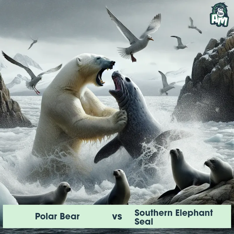 Polar Bear vs Southern Elephant Seal, Fight, Southern Elephant Seal On The Offense - Animal Matchup