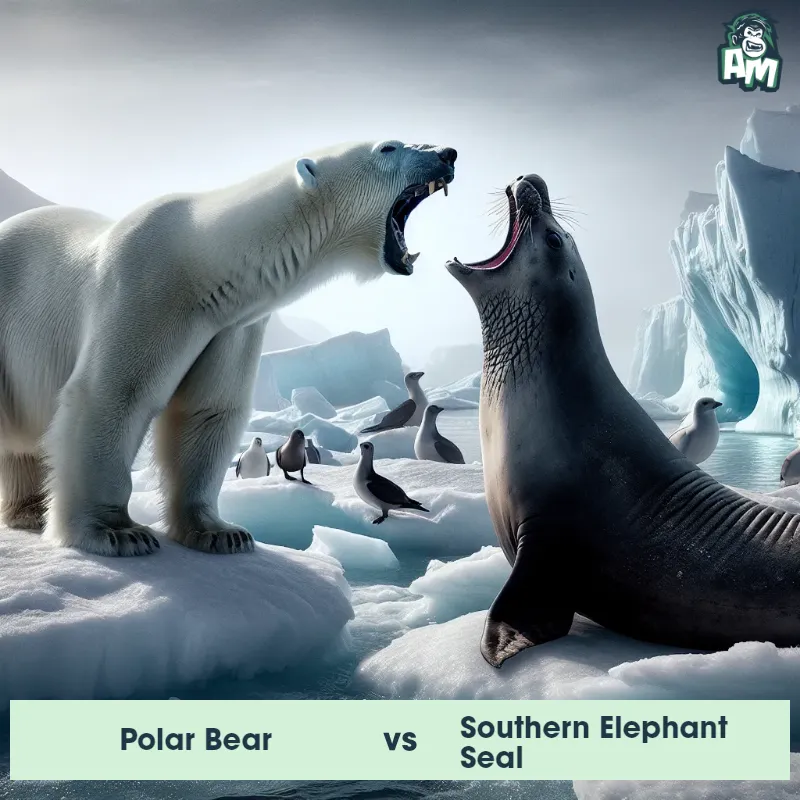 Polar Bear vs Southern Elephant Seal, Screaming, Polar Bear On The Offense - Animal Matchup