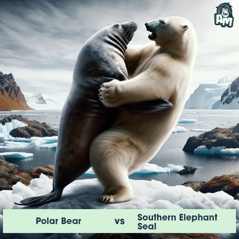 Polar Bear vs Southern Elephant Seal, Wrestling, Southern Elephant Seal On The Offense - Animal Matchup