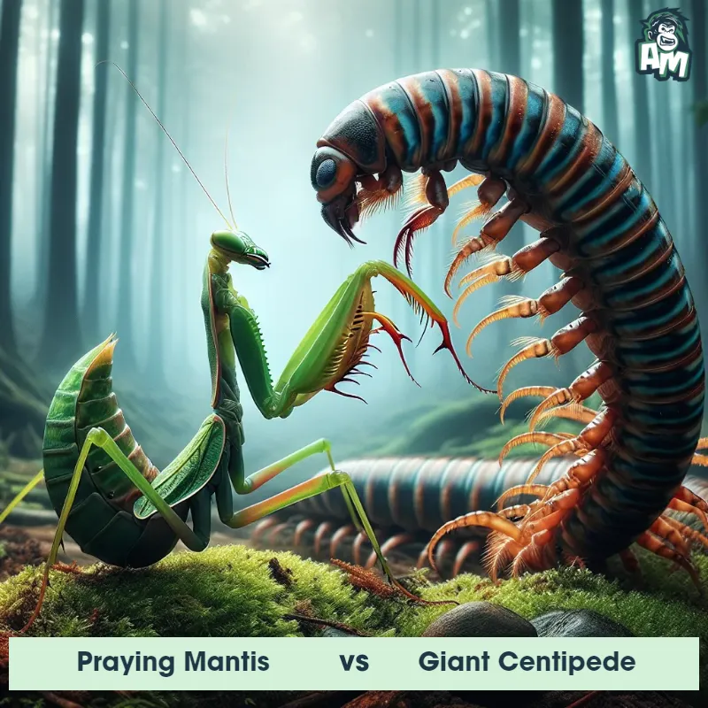 Praying Mantis vs Giant Centipede, Battle, Giant Centipede On The Offense - Animal Matchup