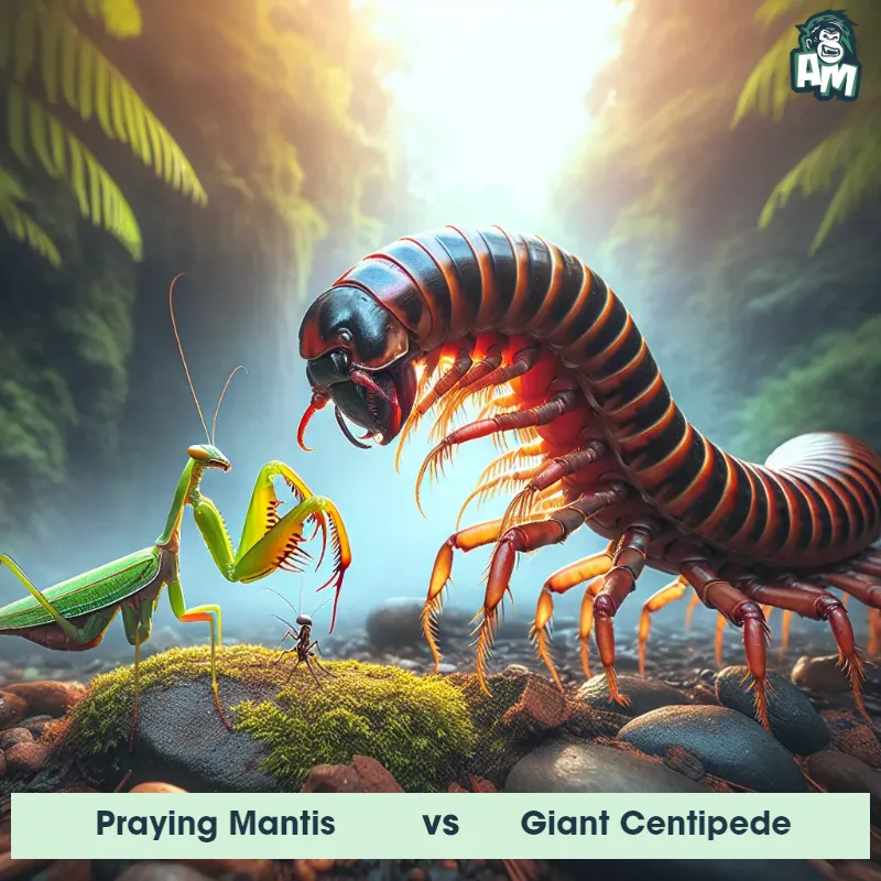 Praying Mantis vs Giant Centipede, Battle, Praying Mantis On The Offense - Animal Matchup