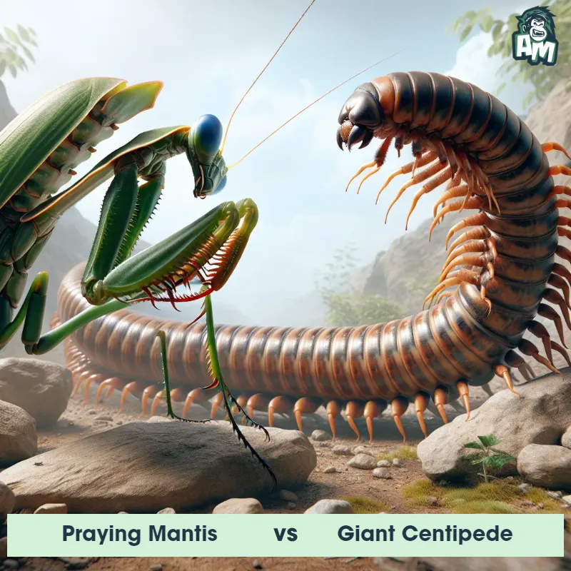 Praying Mantis vs Giant Centipede, Screaming, Giant Centipede On The Offense - Animal Matchup