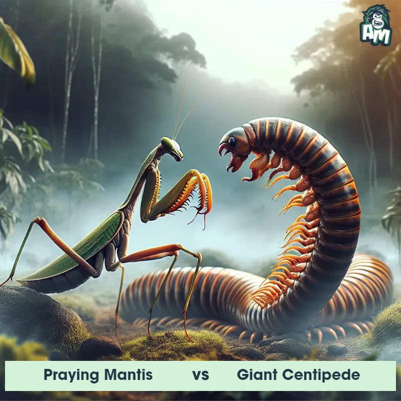 Praying Mantis vs Giant Centipede, Screaming, Praying Mantis On The Offense - Animal Matchup
