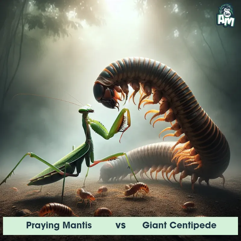 Praying Mantis vs Giant Centipede, Wrestling, Praying Mantis On The Offense - Animal Matchup