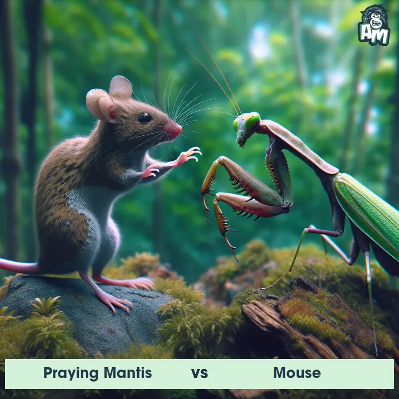Praying Mantis vs Mouse, Battle, Mouse On The Offense - Animal Matchup
