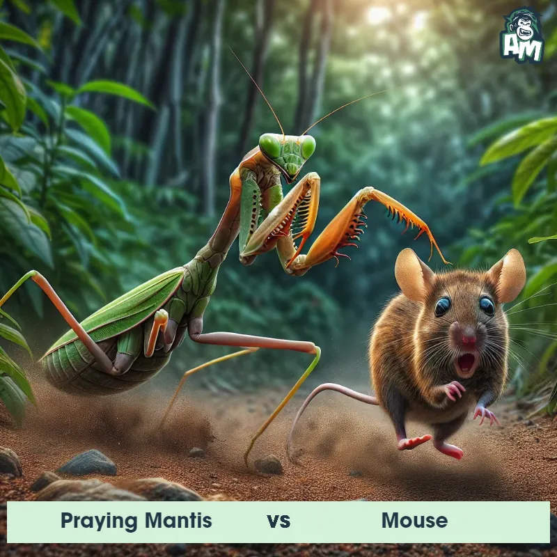 Praying Mantis vs Mouse, Chase, Praying Mantis On The Offense - Animal Matchup