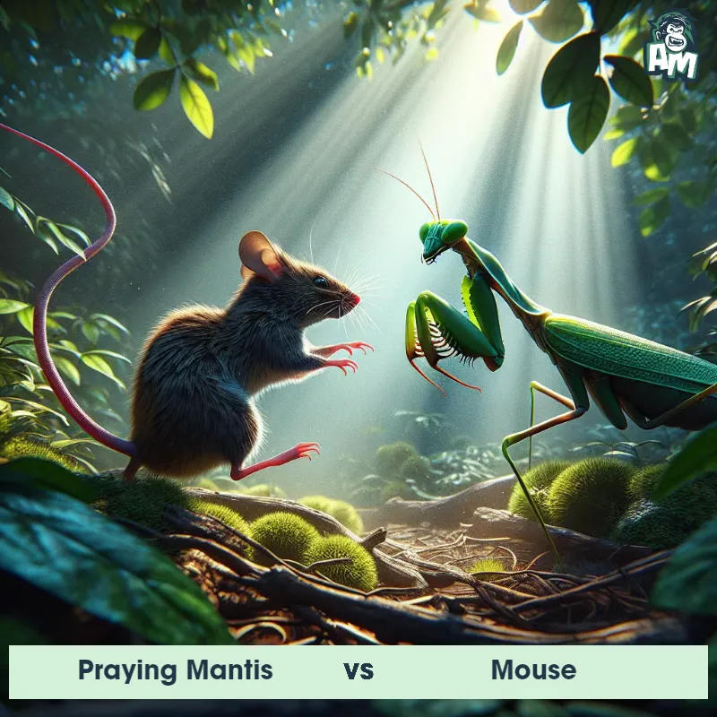 Praying Mantis vs Mouse, Fight, Mouse On The Offense - Animal Matchup