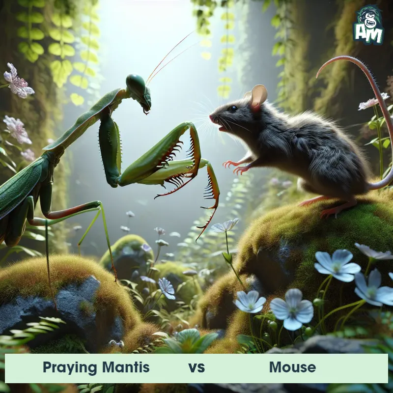 Praying Mantis vs Mouse, Fight, Praying Mantis On The Offense - Animal Matchup
