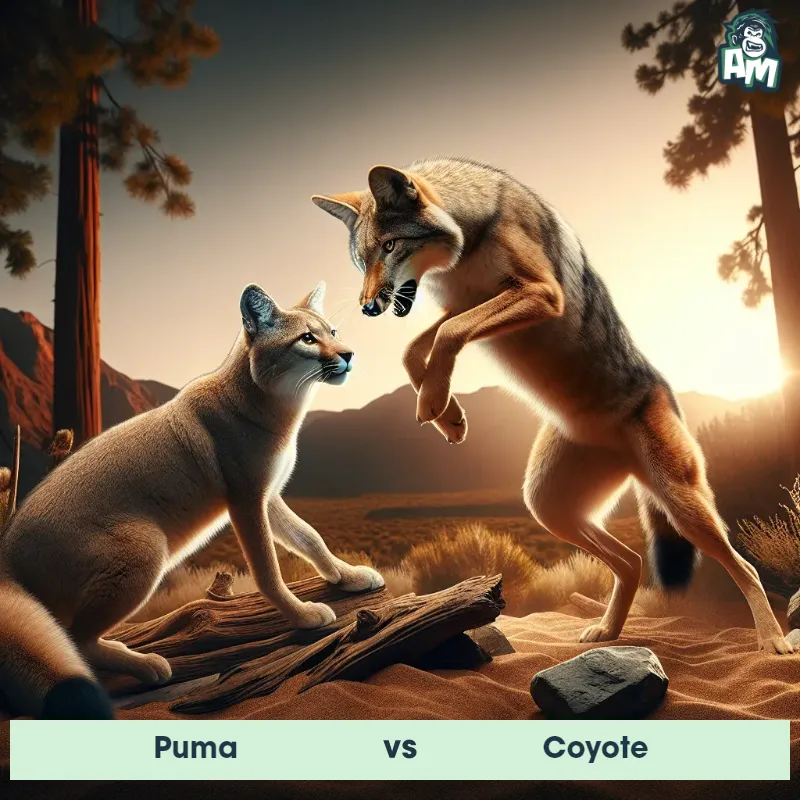 Puma vs Coyote, Battle, Coyote On The Offense - Animal Matchup