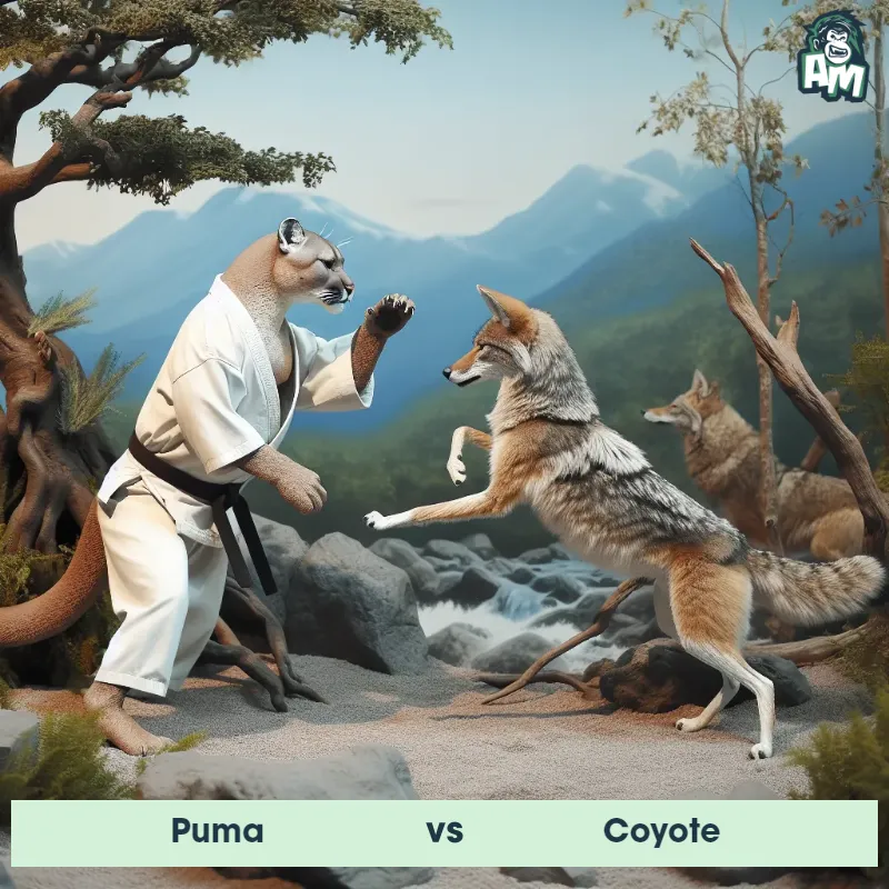 Puma vs Coyote, Karate, Puma On The Offense - Animal Matchup
