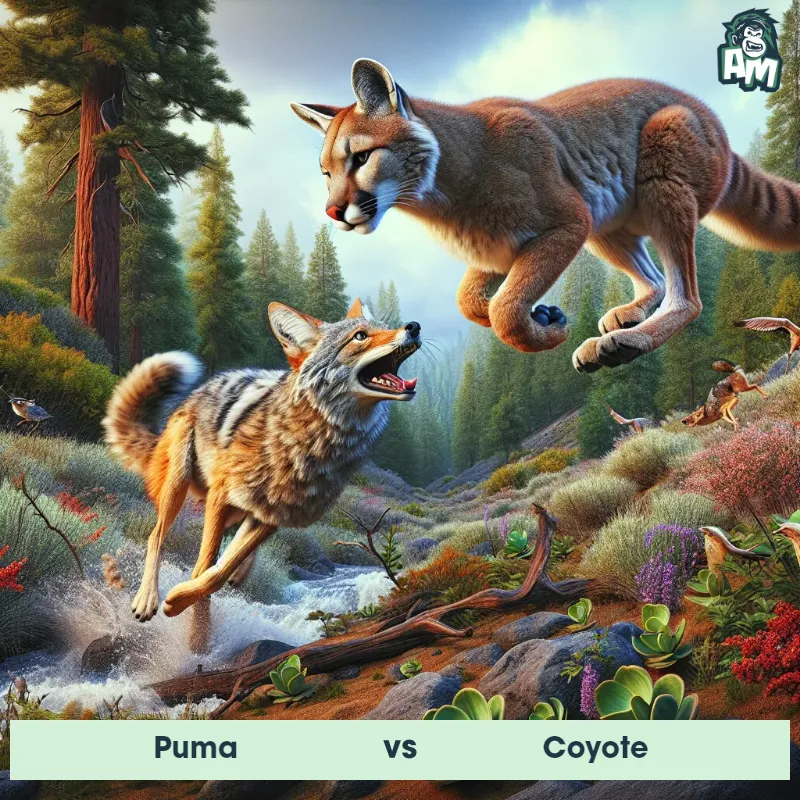 Puma vs Coyote, Race, Coyote On The Offense - Animal Matchup