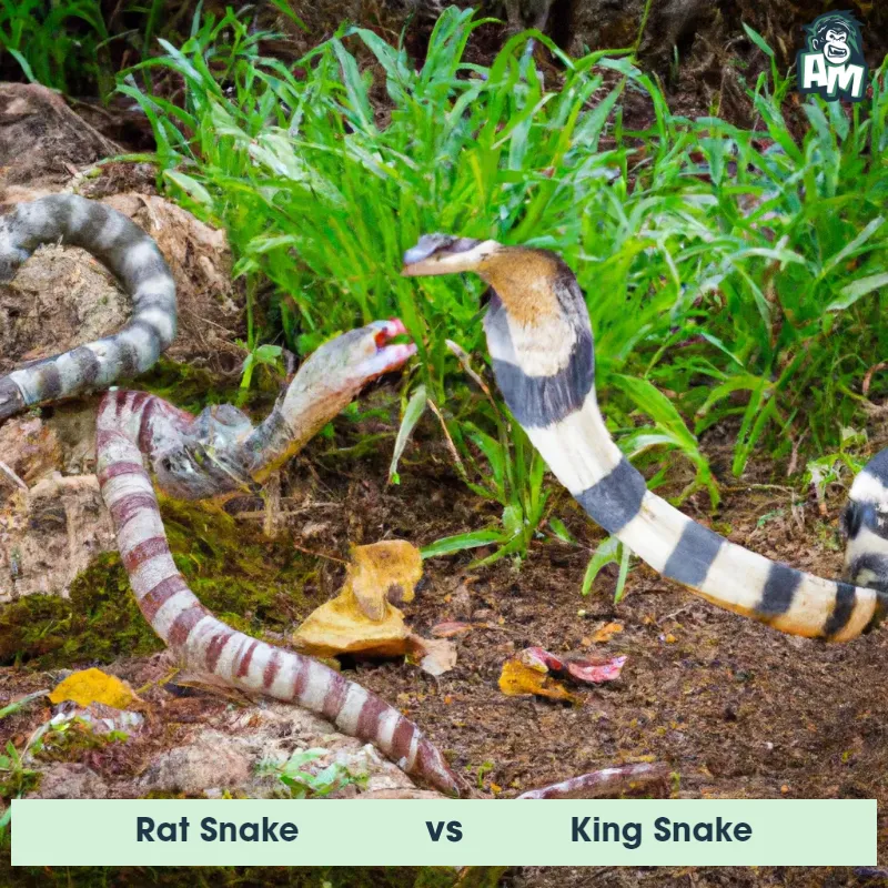 Rat Snake vs King Snake, Fight, Rat Snake On The Offense - Animal Matchup