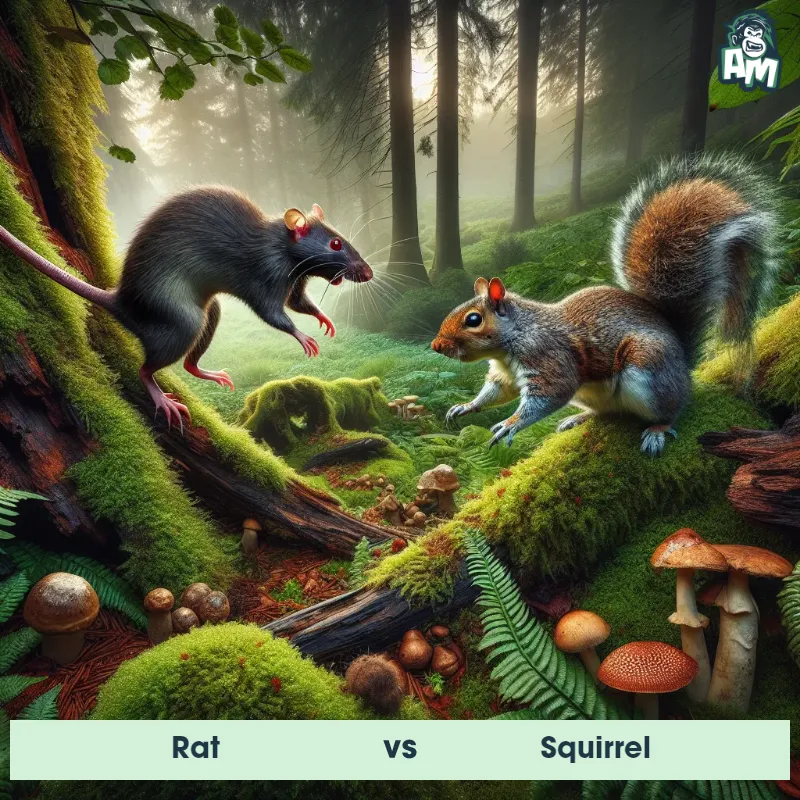 Rat vs Squirrel, Battle, Rat On The Offense - Animal Matchup